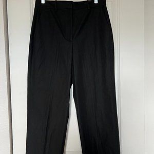 NWT THEORY HIGH WAIST STRAIGHT LEG COTTON TROUSERS SZ 8 - BLACK - SUPER STYLISH!